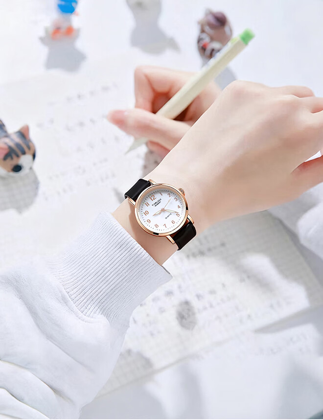 Light Shadow Moment Exam Watch for Women Students High School Children Luminous Mechanical Quartz Silent Time-Only Watch for Men 12
