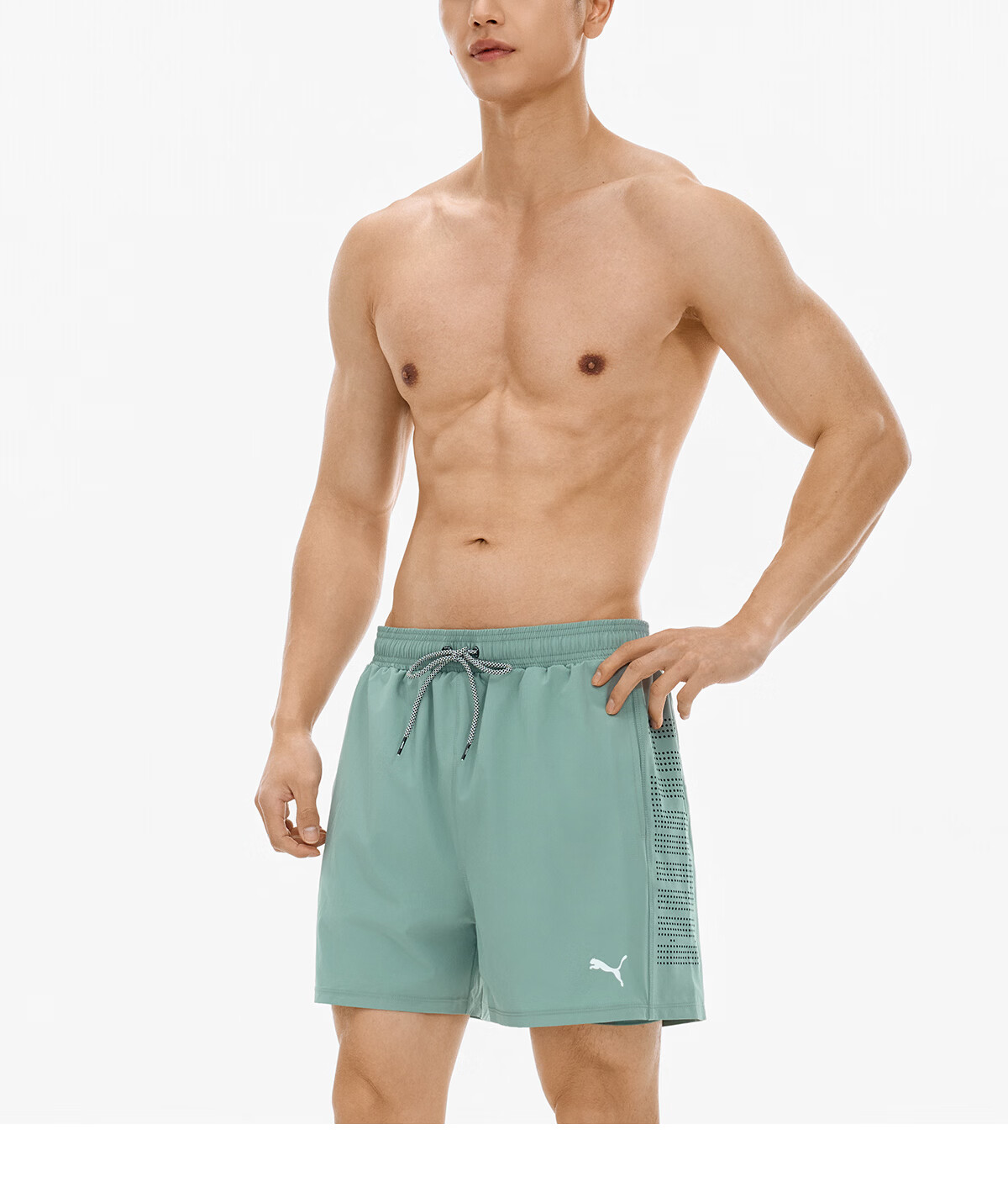 PUMA Men's Swim Shorts Fake Two-Piece Beach Pants Loose Fit Anti-Embarrassment Lined Skin-Friendly Durable Seaside Vacation Swimming Trunks Hot Spring 31