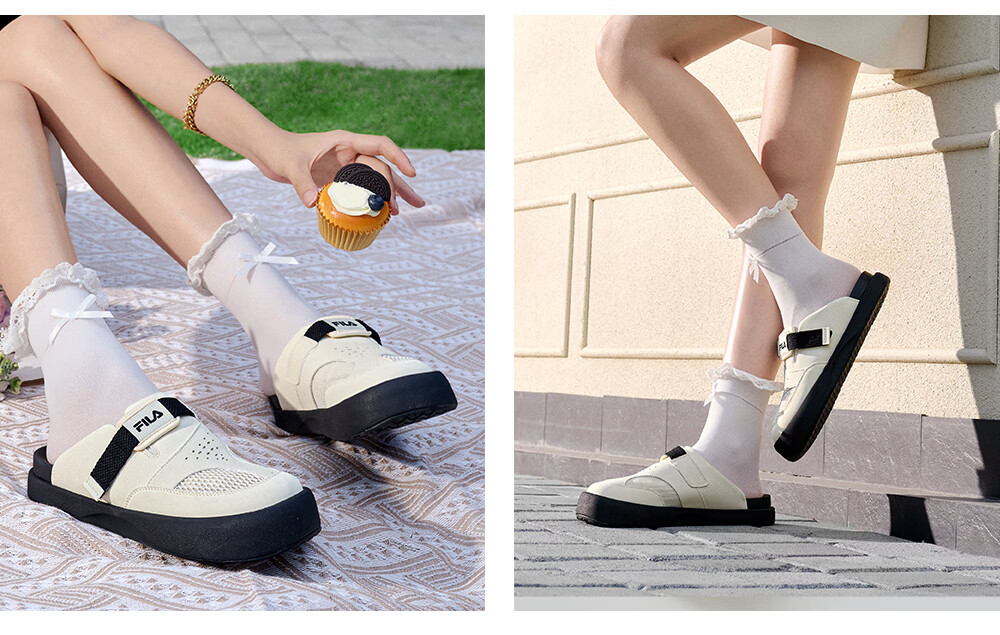 FILA Official Women's SMILA Sandals 2026 Summer Comfortable Birkenstock Style Slide Sandals Commuter Versatile Cool Slippers 18