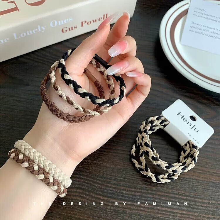 Dongyi Selected Children's Day Gift Hair Tie Simple Braided Ponytail Holder Elastic Hair Band High Elasticity Hair Accessory 4
