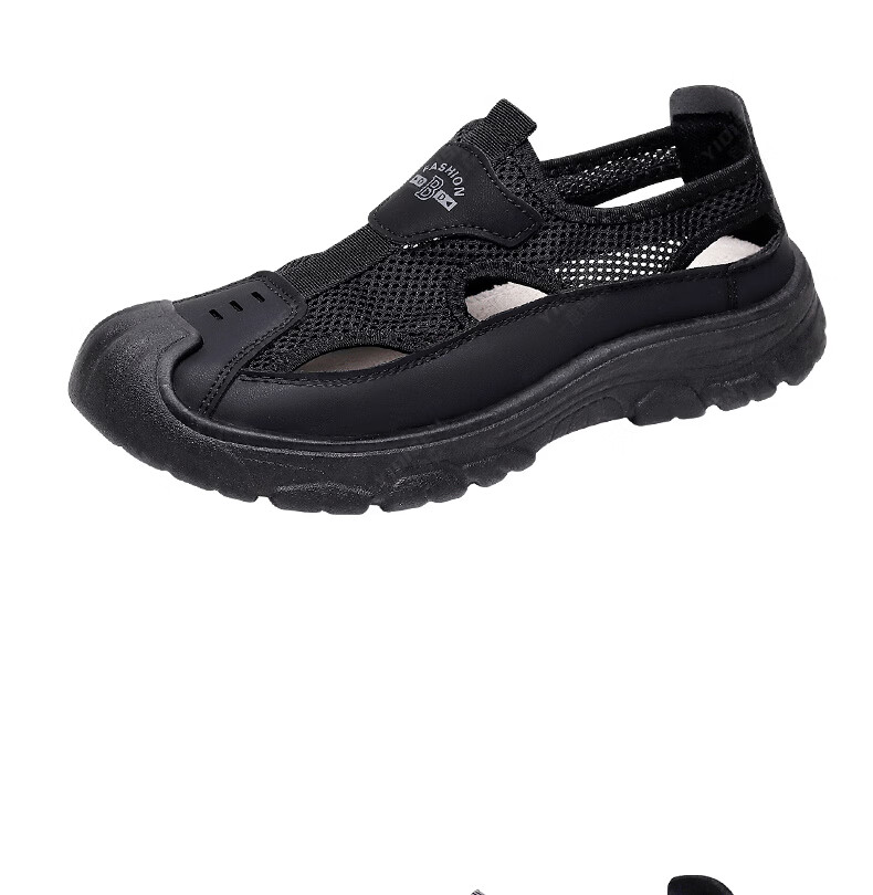 Yidisen Summer Genuine Breathable Water-Resistant Hiking Sandals for Men Hollow Out Beach Shoes Mesh Toe Cap Coffee Color Size 39 29