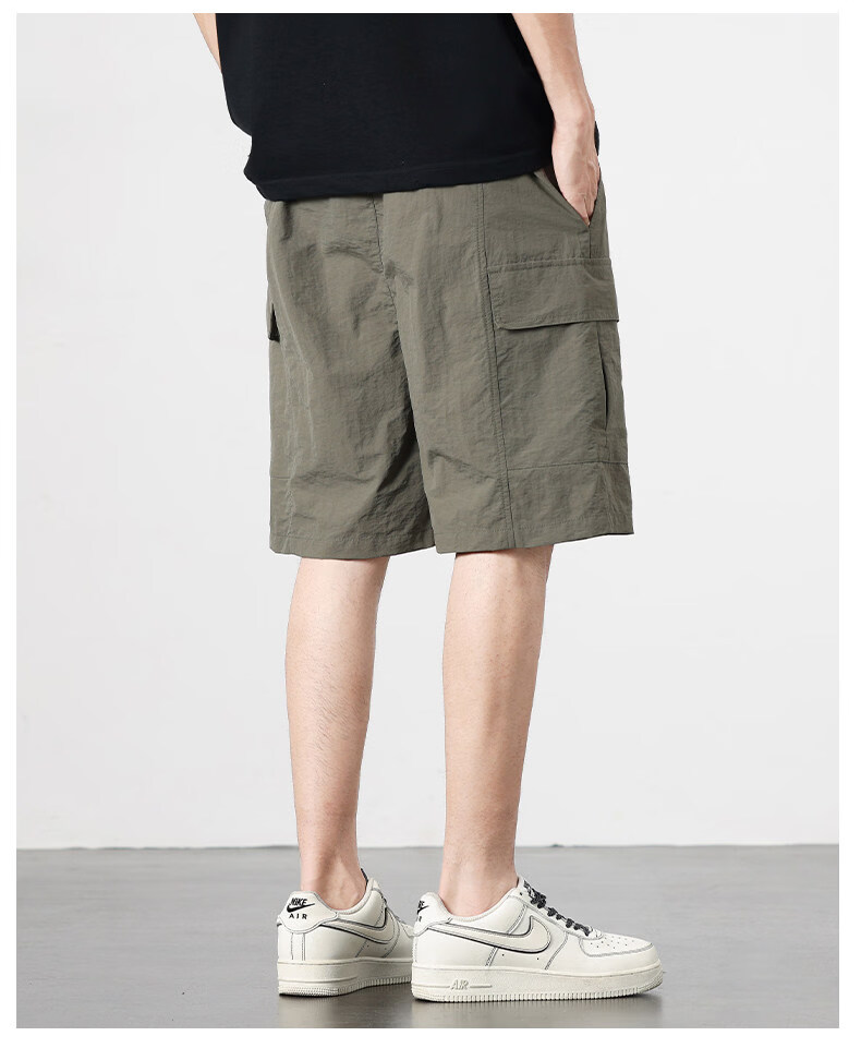 PLAYBOY Men's American Style Summer Thin Cargo Shorts 2026 New Ice Silk Quick-Dry Casual Mid-Length Pants 19