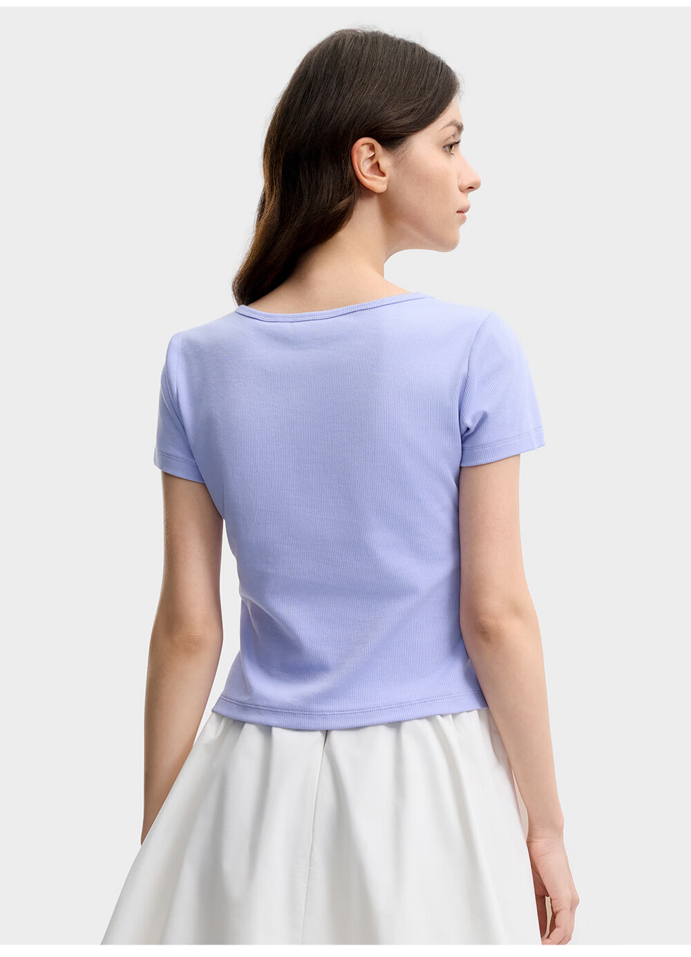 FILA Official Women's Knitted Short Sleeve Shirt 2026 Summer New Fashion Simple Slim Fit T-Shirt 17