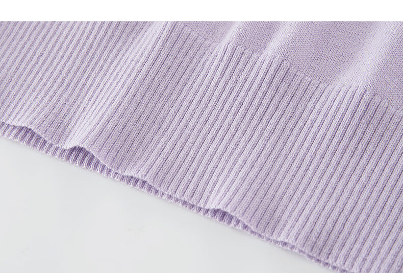 Sllsky Women's Purple Striped Patchwork Knit Top Thin Round Neck Short Sleeve 2026 Summer 26