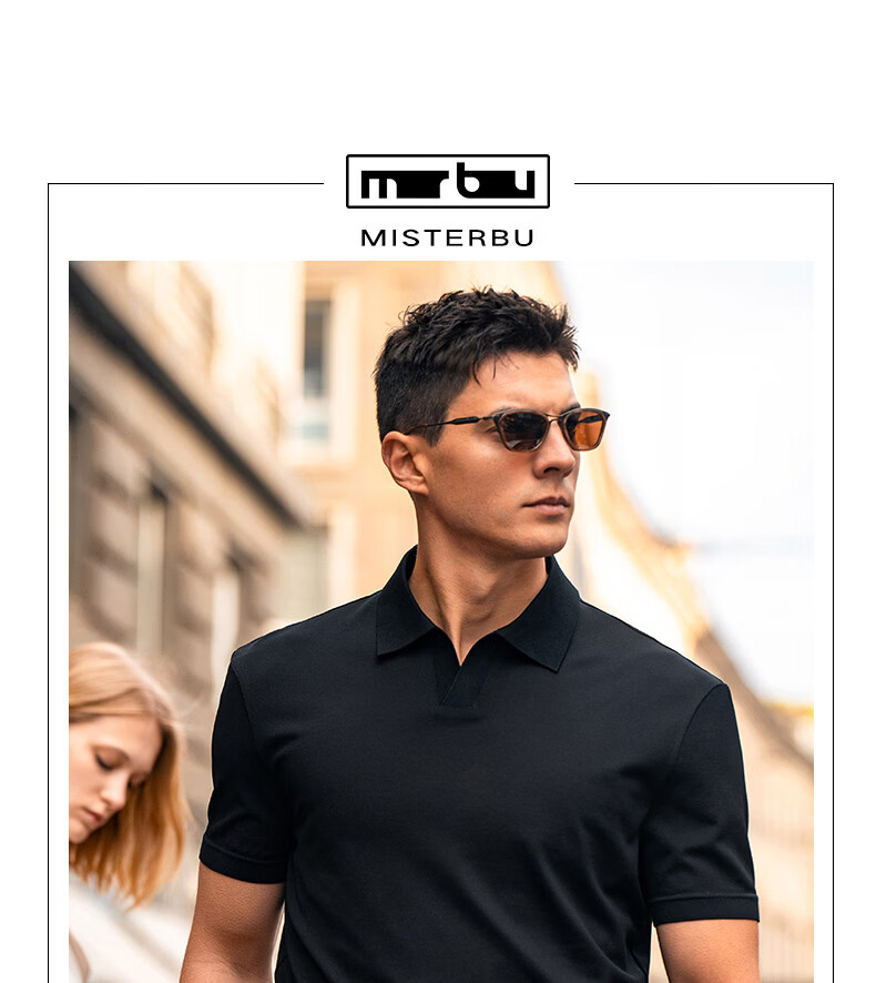 Mr.Bu Exquisite Short Sleeve Seagull Collar Men's T-Shirt 2026 New Dark Color High-End Men's Wear 16