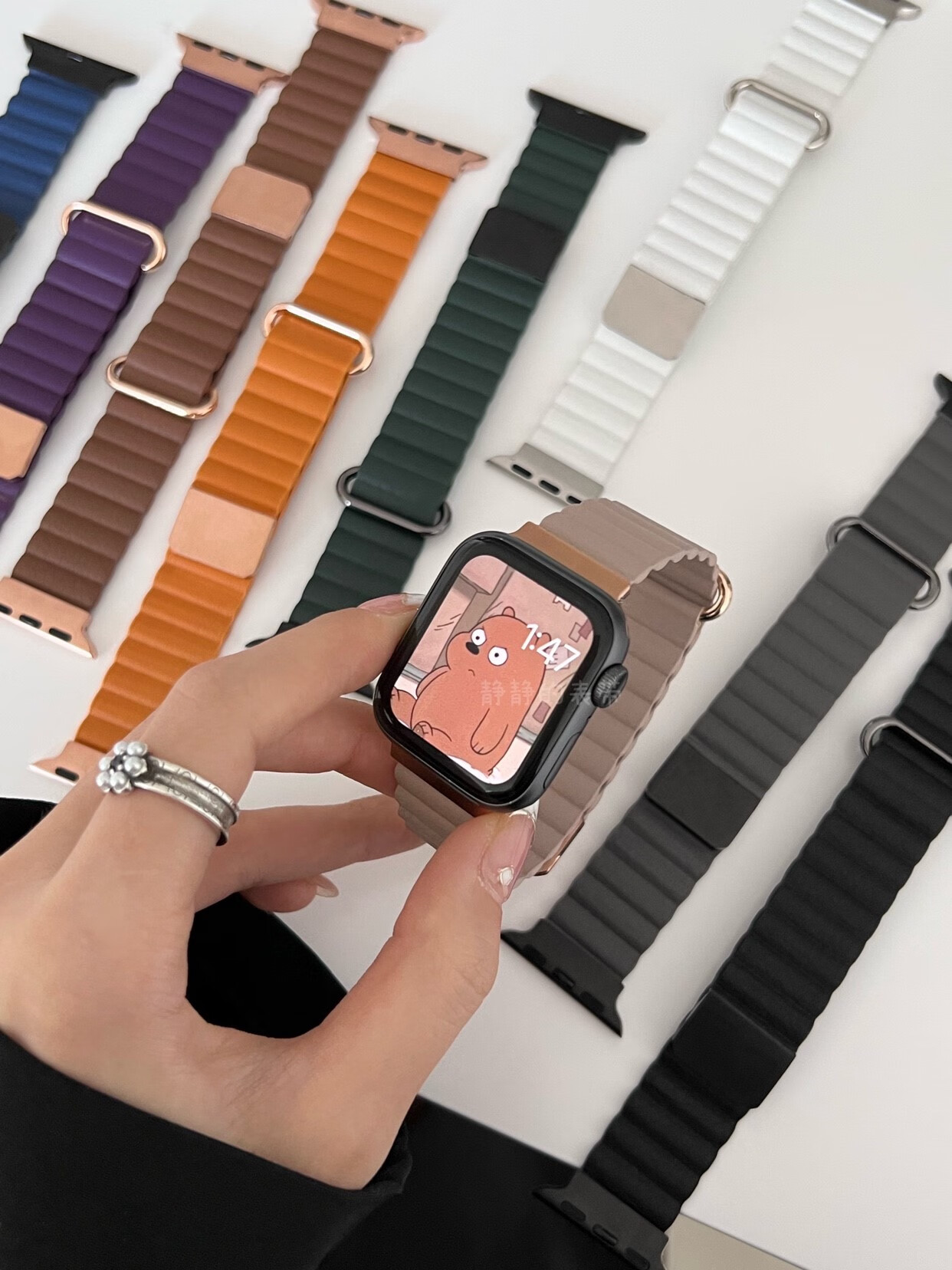 6015oppo watch3pro表带适用gt2pro手表带gt3真皮质fit荔枝纹磁吸