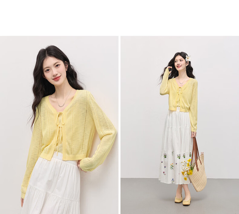 Sllsky Bright Dopamine Style Ice Silk Knit Cardigan Women Summer Thin Long Sleeve Sun Protection Shirt Cover-up 26