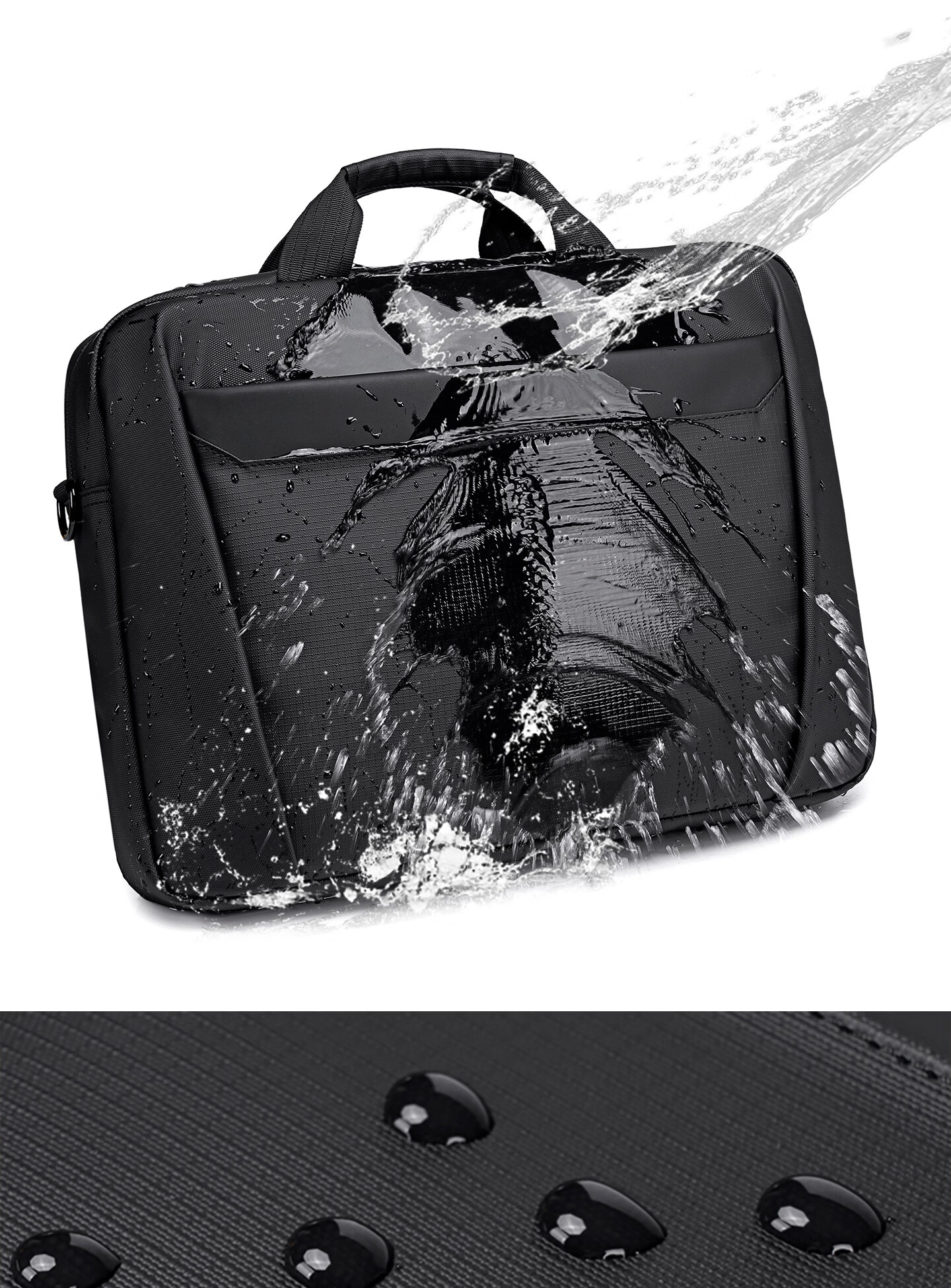 BJIAX Business Briefcase Fashion Large Capacity Handbag Office Men's Crossbody Bag Black 16-inch Laptop Bag 9