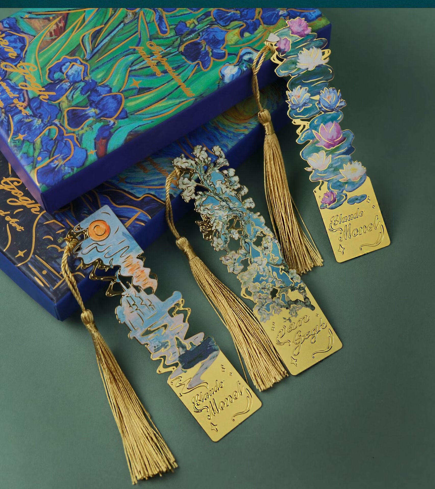 Tianshun Oil Painting Bookmark Premium Exquisite Metal Van Gogh Bookmark Classical Creative High-Value Birthday Gift for Girls Cultural and Creative Student School Reward Simple Packaging Blooming Apr 6