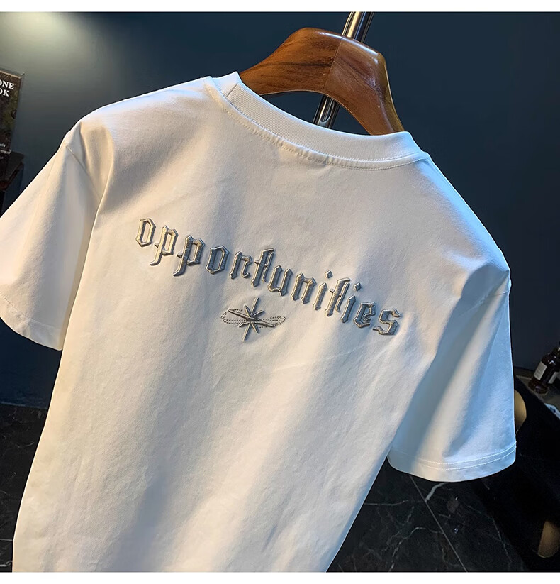 PLAYBOY Men's Summer New Embroidered Trendy Brand Loose Fit Short Sleeve T-Shirt 22