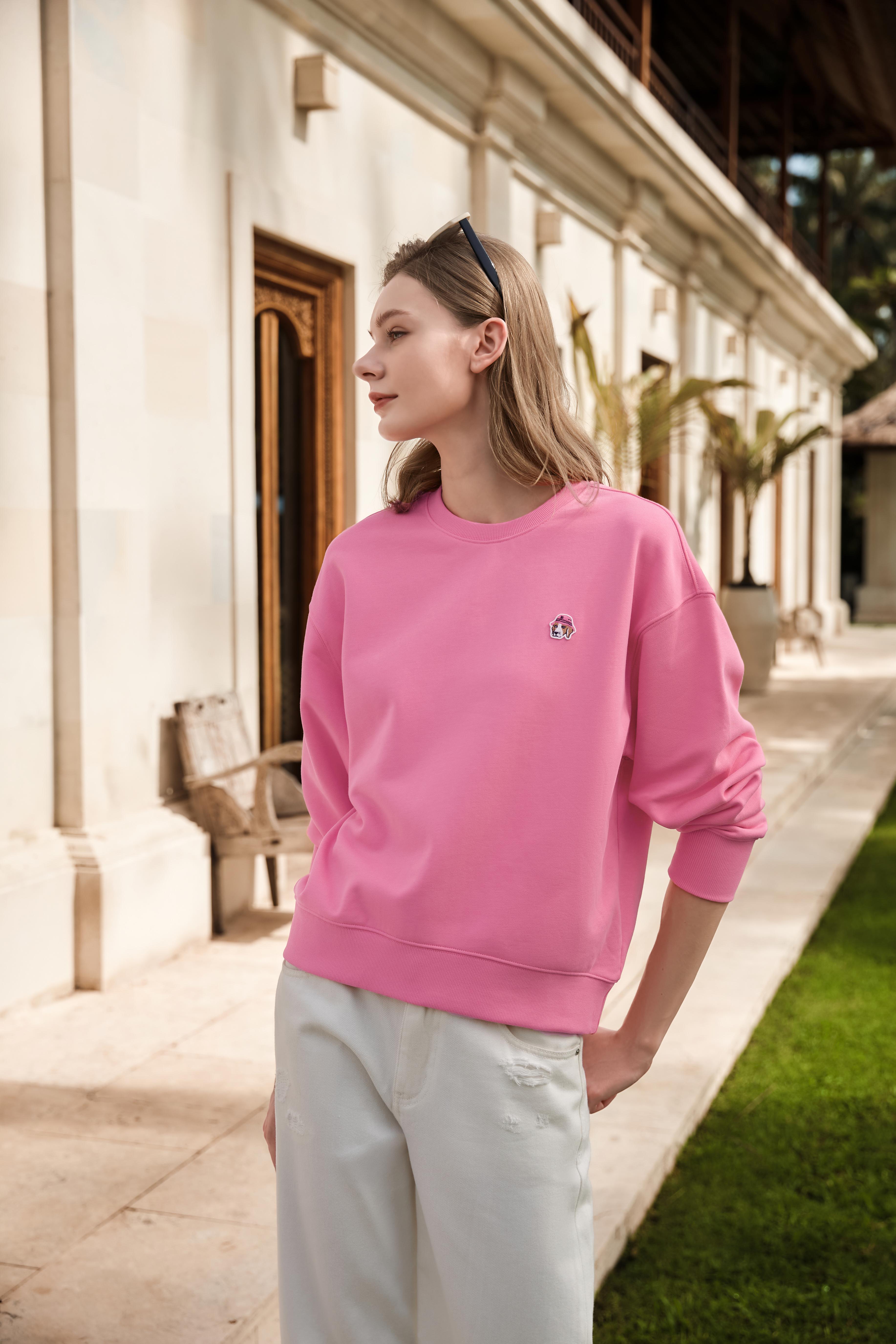 HAZZYS Women's Spring PHIZ Series Loose Pullover Crewneck Sweatshirt ABTSE0DAX01 10