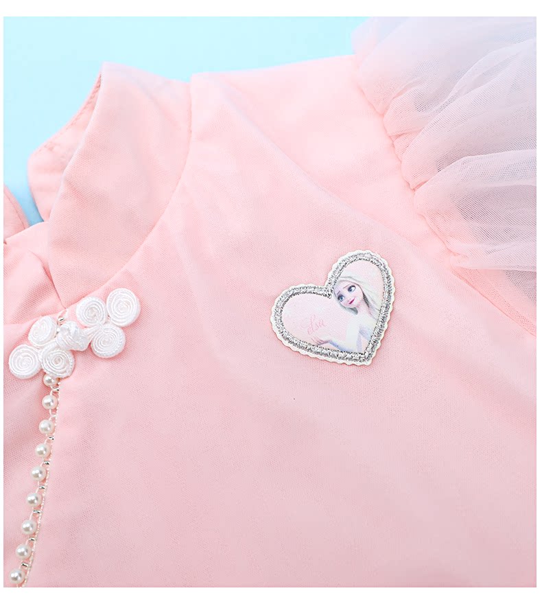 Disney Elsa Girls Summer Dress Princess Frozen Summer Outfit New Chinese Style Girl Dress 10