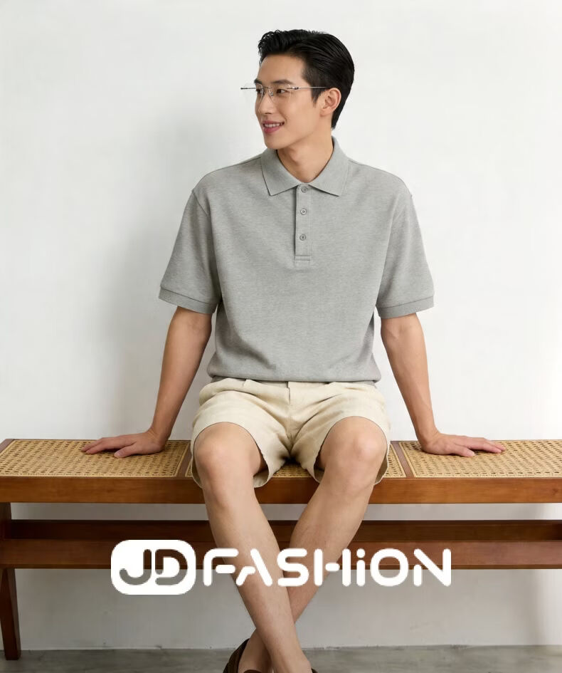 JD FASHION JD Self-Operated 7A Antibacterial Men's Short Sleeve Polo Shirt Breathable High-End Casual Light Business Spring Summer T-Shirt 1