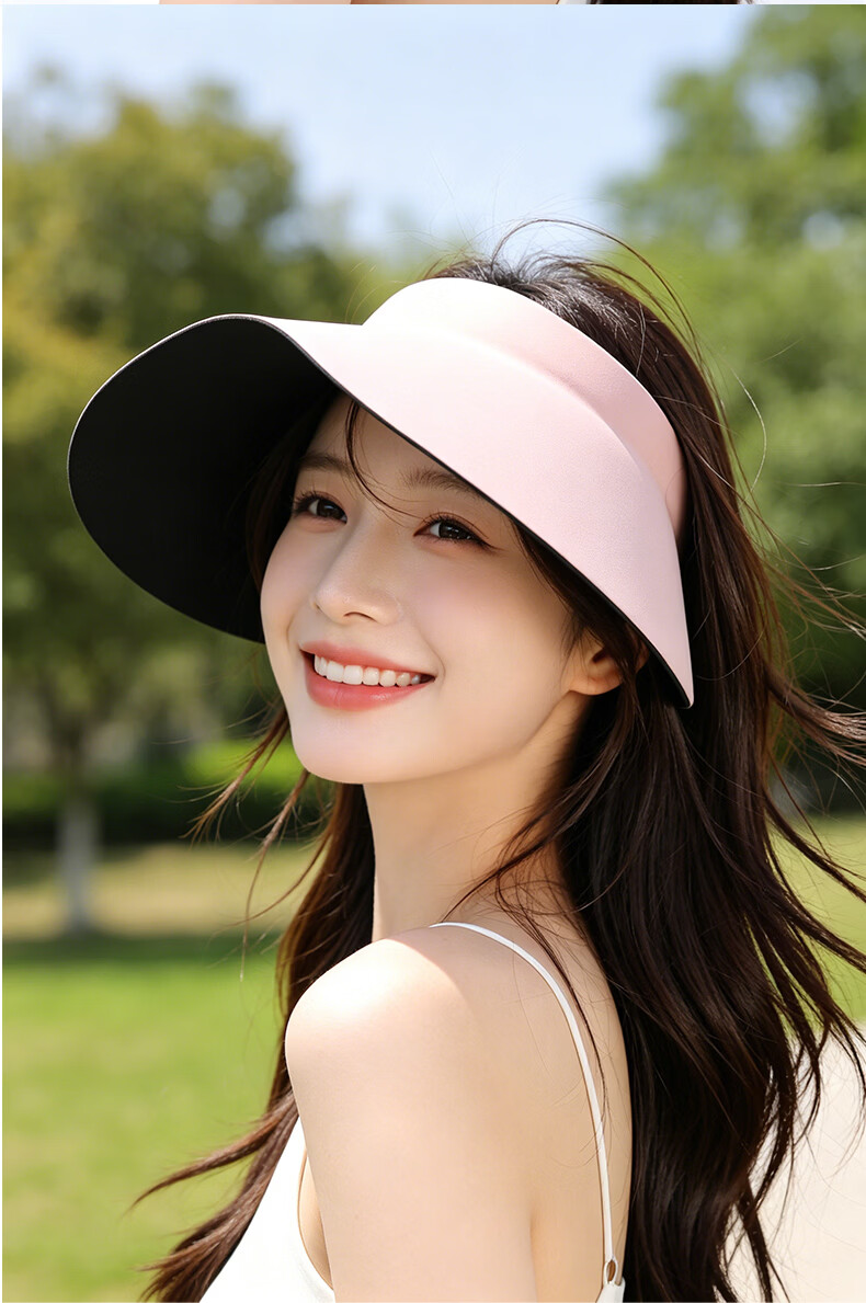 Miiow 2026 New Women's Sun Protection Hat Large Brim Summer Ice Silk Open-Top Sunshade Hat UV Protection Brightening Sun Hat 12