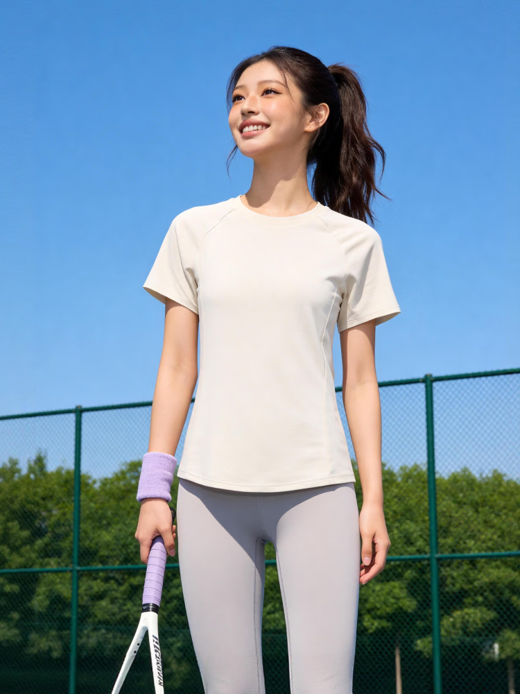 JD FASHION JD Self-Operated Women's Lightweight Breathable Quick-Dry Slimming Functional Crew Neck Short Sleeve T-Shirt 7