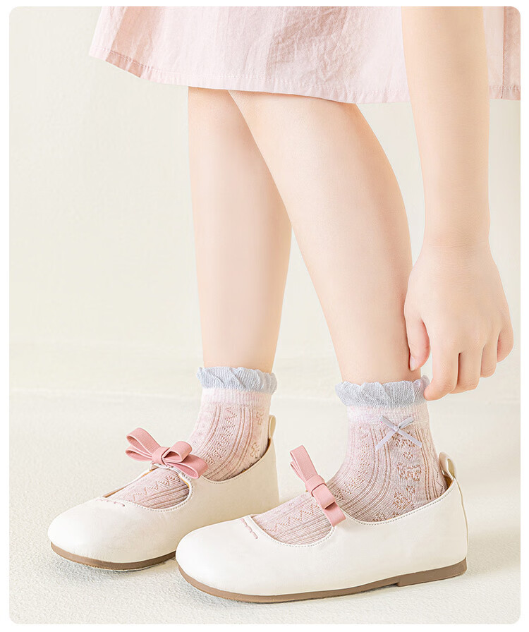 Little Pig Banner Sweet Princess Socks Girls Summer Mesh Thin Cute Bow A-Class High Elastic Seamless Non-Binding 8