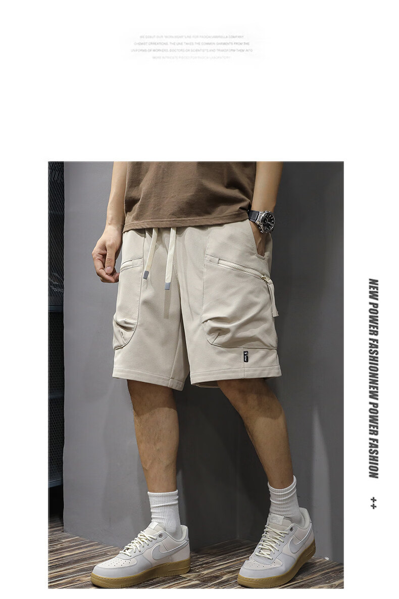 PLAYBOY Summer Lightweight Cooling Cargo Shorts Men New Ins Sports Casual Mid-Length Loose Trendy Brand 2026 Five-Point Shorts 9