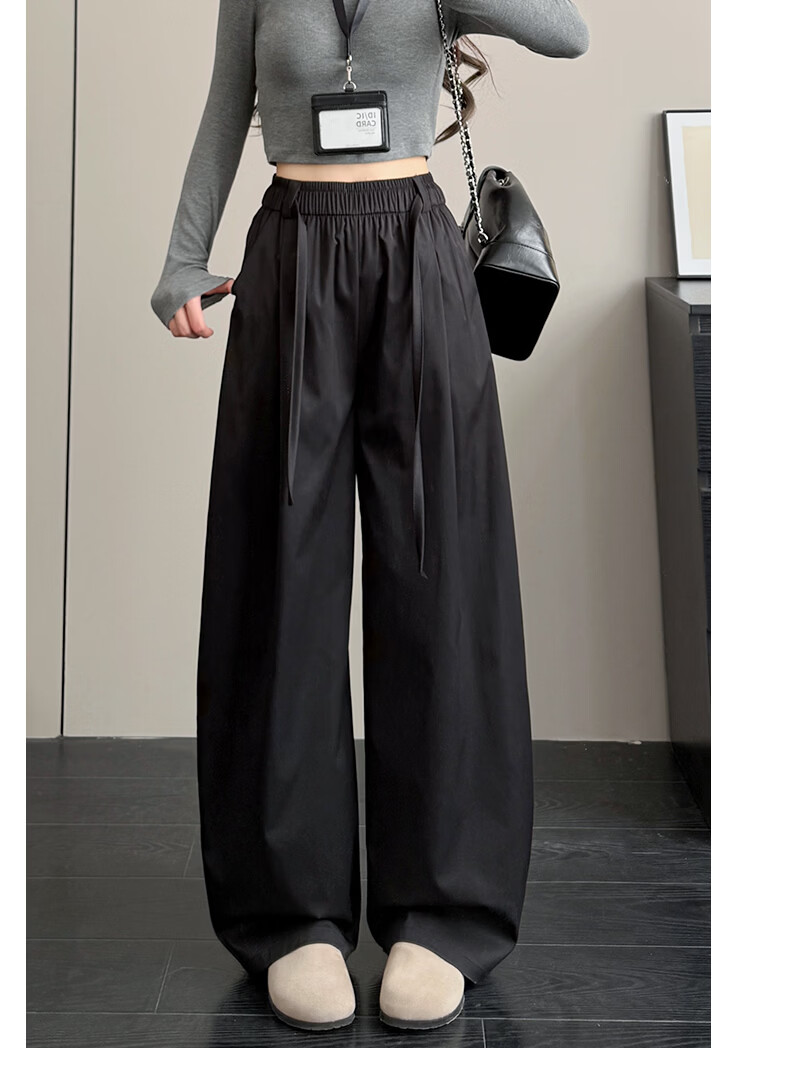 Langsha Women's Summer Thin High-Waist Wide-Leg Breathable Casual Pants Fashion Loose Slimming Trousers 21