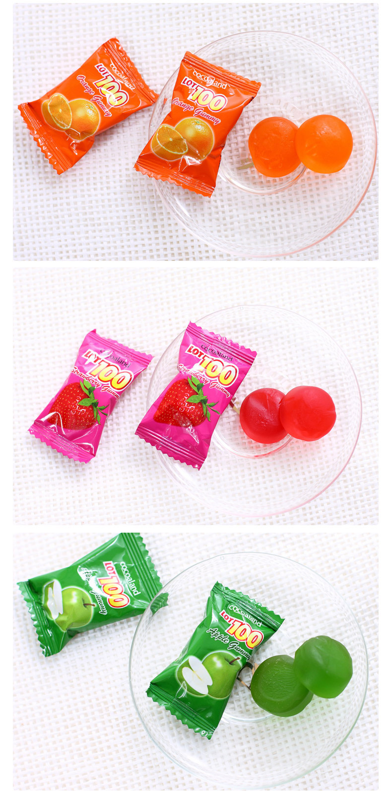 一百份lot100果汁软糖qq糖橡皮糖混合什锦浓缩水果软糖马来西亚进口