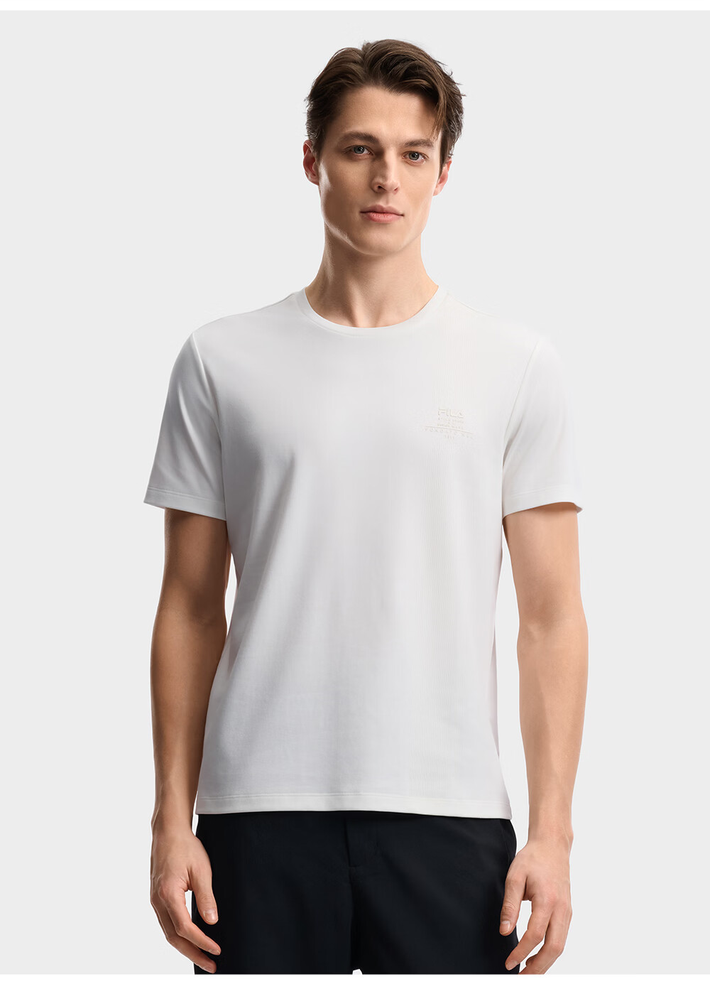 FILA Official Men's Knitted Short Sleeve Shirt 2026 Summer New Basic Casual Simple Commuter T-Shirt 10