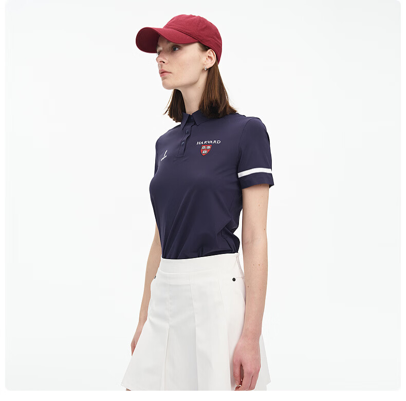 Biyinlefen Golf [Harvard Collaboration] 2025 Spring/Summer New Women's Vintage Collegiate Casual Sports High-End Polo Shirt 10