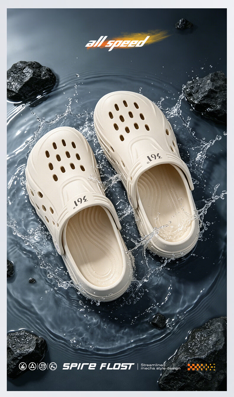 361° Women's Thick-Soled Hollow Sandals 2026 New Summer Wearable Beach Shoes Non-Slip Shock Absorbing Casual Slippers 5