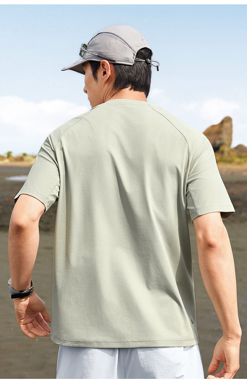Kolumb Moisture-Wicking Quick-Dry Hollow Jacquard Crew Neck Short Sleeve Nylon Spandex Commuting Running T-Shirt Frost Gray XL 14