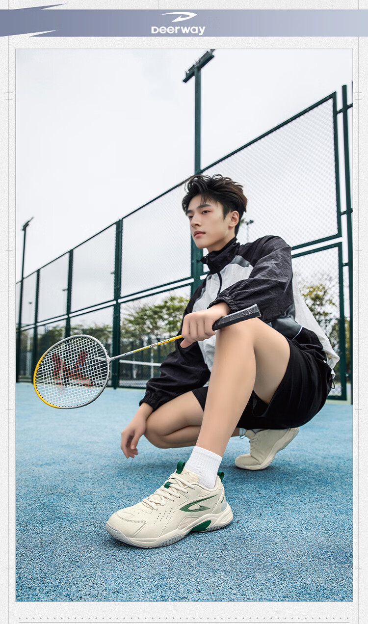 DEERWAY New Unisex Badminton Shoes Durable Anti-Twist Non-Slip Breathable Low-Cut Lightweight Sports Casual Shoes Black White Size 41 4