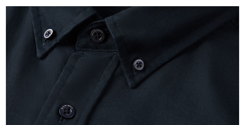 Biyinlefen [Oxford Fabric] 2026 Spring New Men's Casual Commuter Office Shirt Dry and Easy-Care Long Sleeve Shirt 8