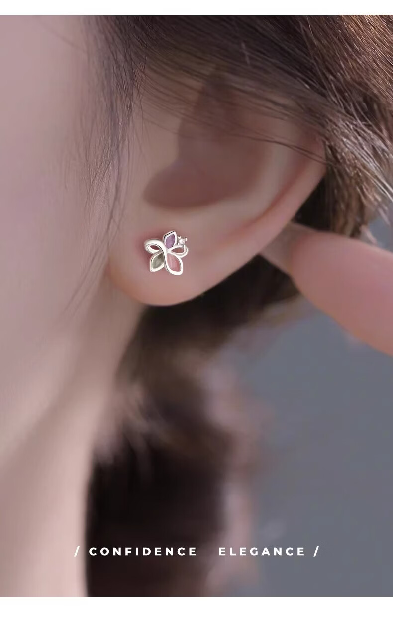Dijing Tri-Color Flower 925 Silver Stud Earrings for Women Niche High-End 2026 New Earrings Qixi Festival Gift for Girlfriend 5