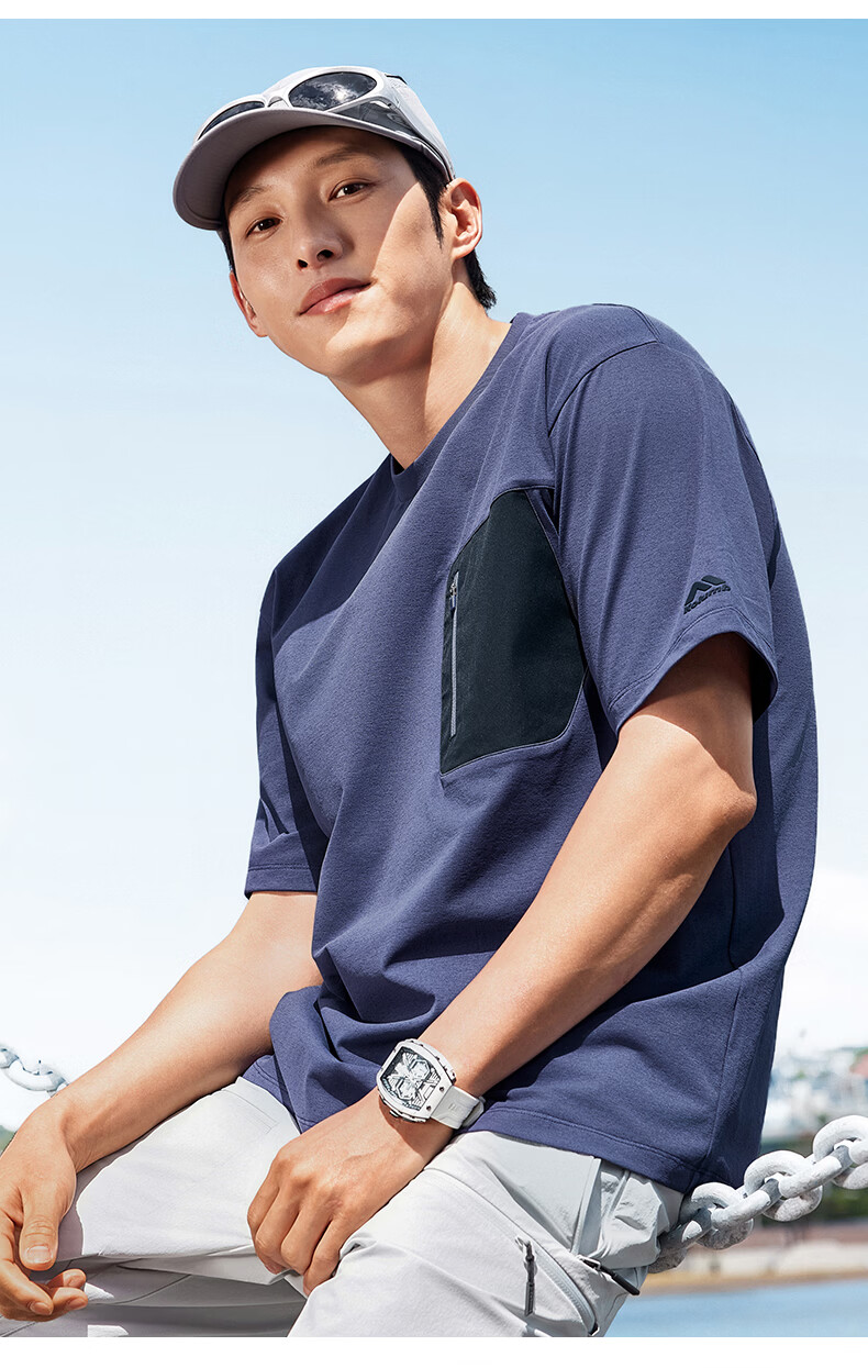 Kolumb Outdoor Quick-Dry Moisture-Wicking Sun-Protective Short Sleeve T-Shirt for Men with Commuter Pocket Energy Purple M(170) 14
