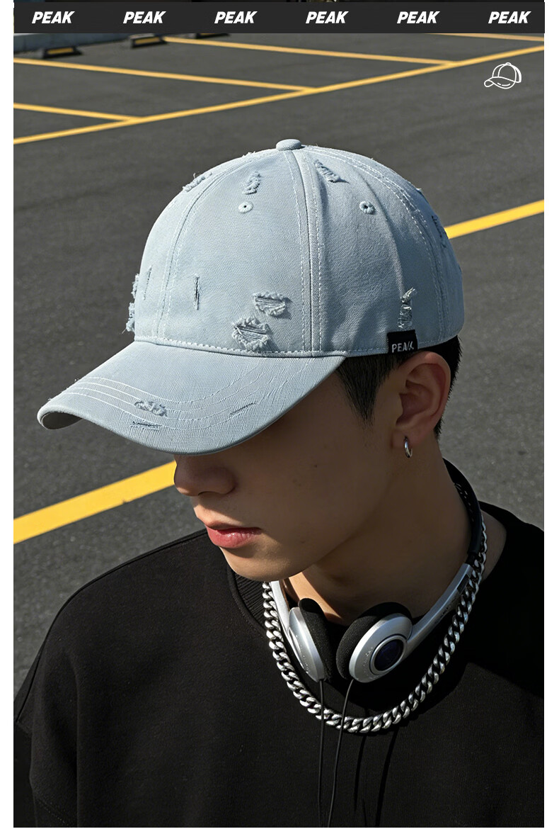 Peak Duckbill Cap Couple Outdoor Cycling Sun Protection Hat Trendy Cool Street Dance Youth Fashion American Vintage Distressed Baseball Cap 12