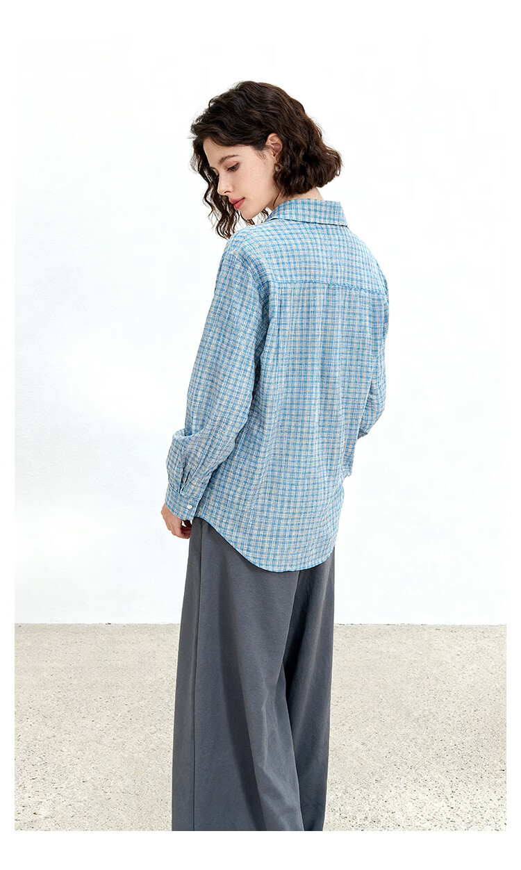 ENC Vintage Artistic Plaid Shirt Classic Trendy Versatile Blouse 2026 Women's Spring Summer Lightweight Sun Protection Top 7