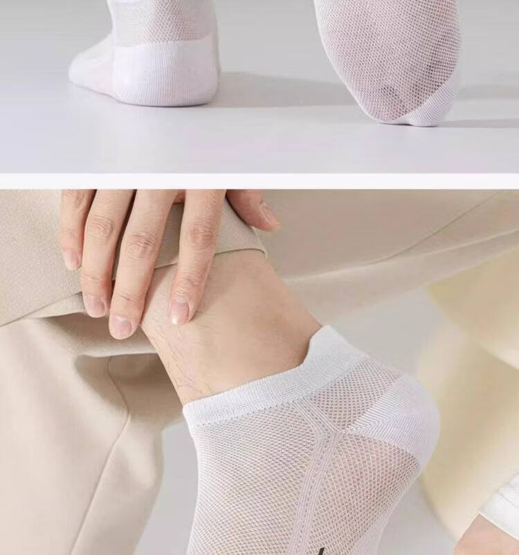 Warrior Men's Socks, Thin And Breathable for All Seasons, Odor-Resistant Mesh Short Socks, Xinjiang Cotton, 7A Grade Antibacterial And Sweat-Absorbing Short Sports Socks 20