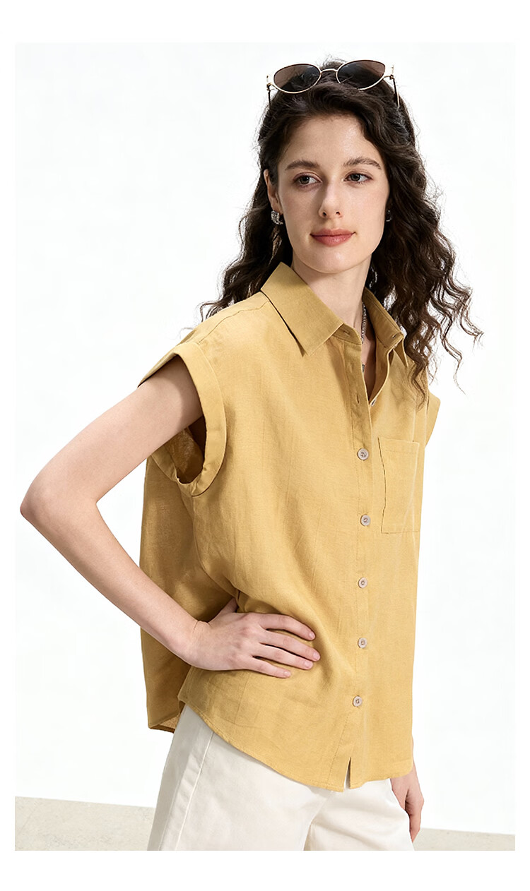 ENC Relaxed Fit Short Sleeve Shirt Gentle Elegant Casual Loose Versatile Women's Summer Slimming Top 8