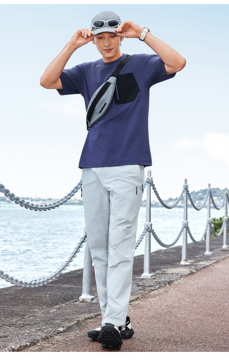 Kolumb Outdoor Quick-Dry Moisture-Wicking Sun-Protective Short Sleeve T-Shirt for Men with Commuter Pocket Energy Purple M(170) 15