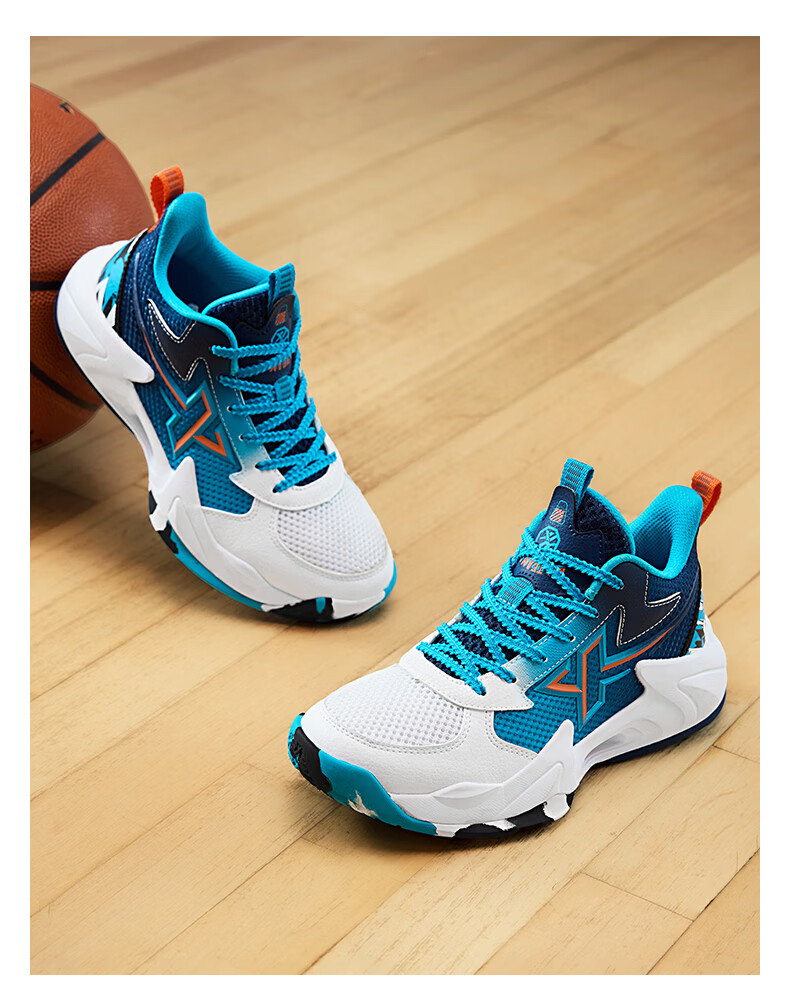 XTEP Youth Style Hunter Sports Shoes Boys Anti-Rollover Burnt Flower Craft Basketball Shoes Black/Changchun Flower Purple 37 20