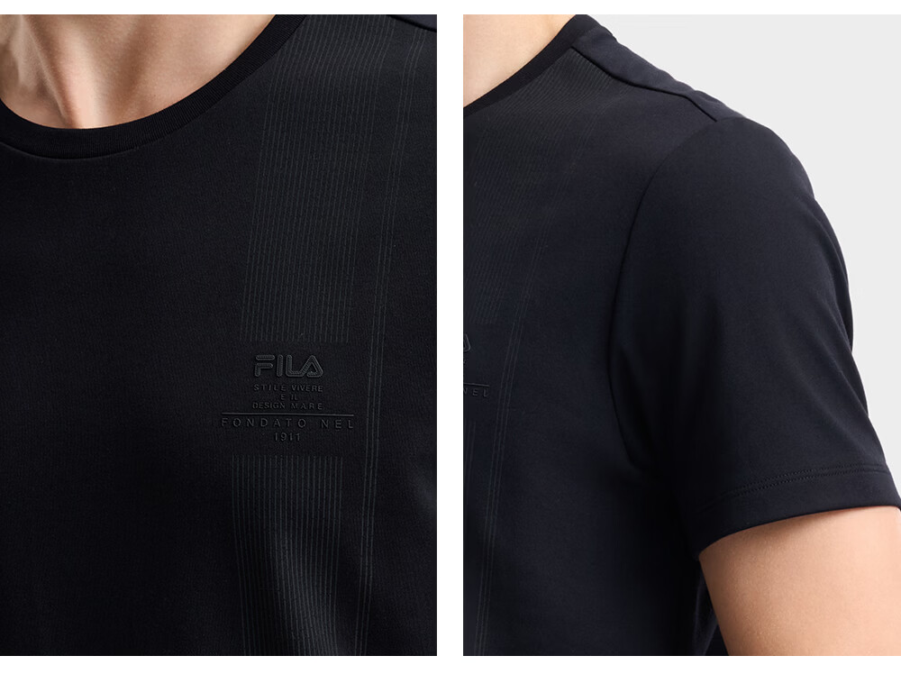 FILA Official Men's Knitted Short Sleeve Shirt 2026 Summer New Basic Casual Simple Commuter T-Shirt 9