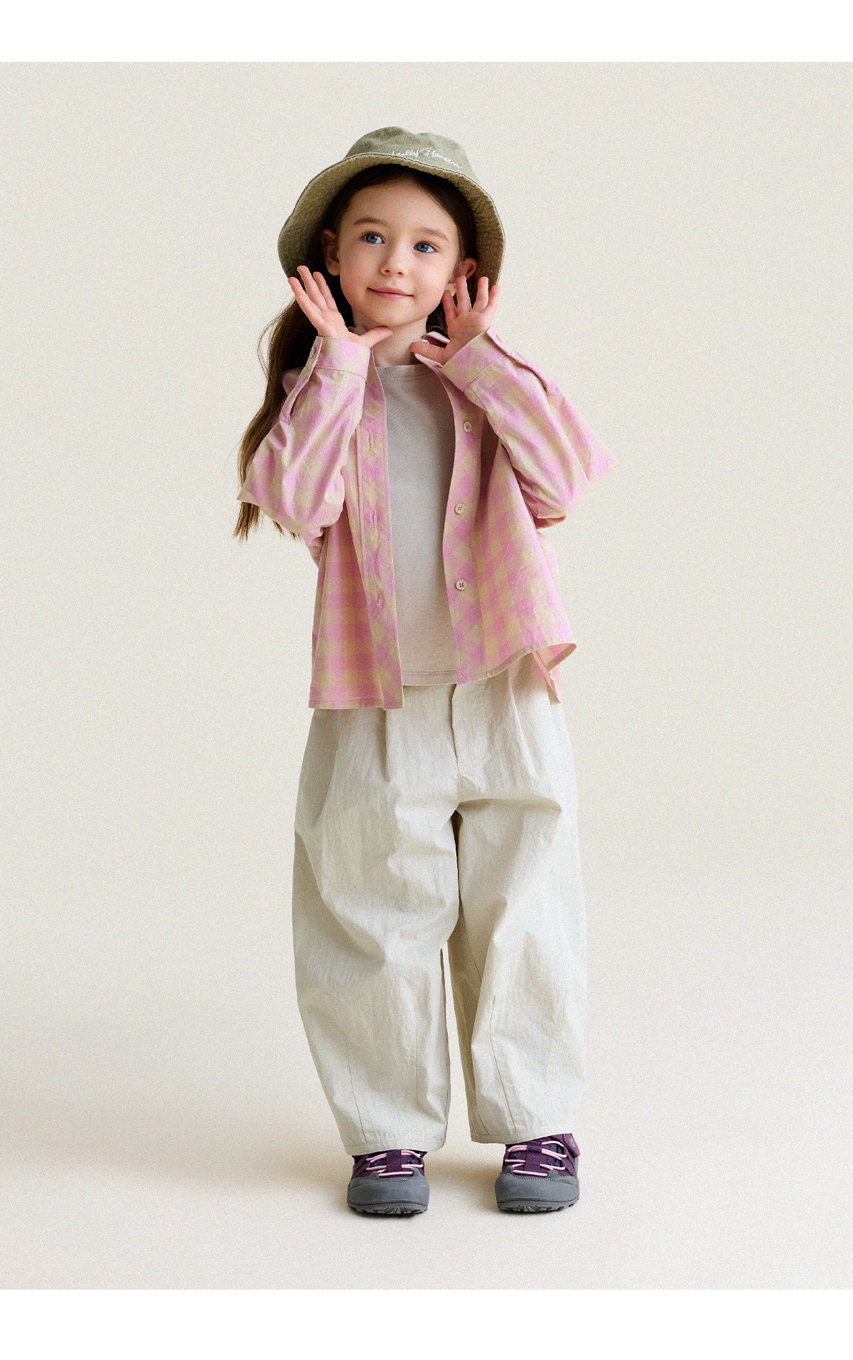 YoonA Mom Girls 2026 Spring Summer Elegant Plaid Shirt Summer Sun Protection Shirt Pink In Stock Size 140 20