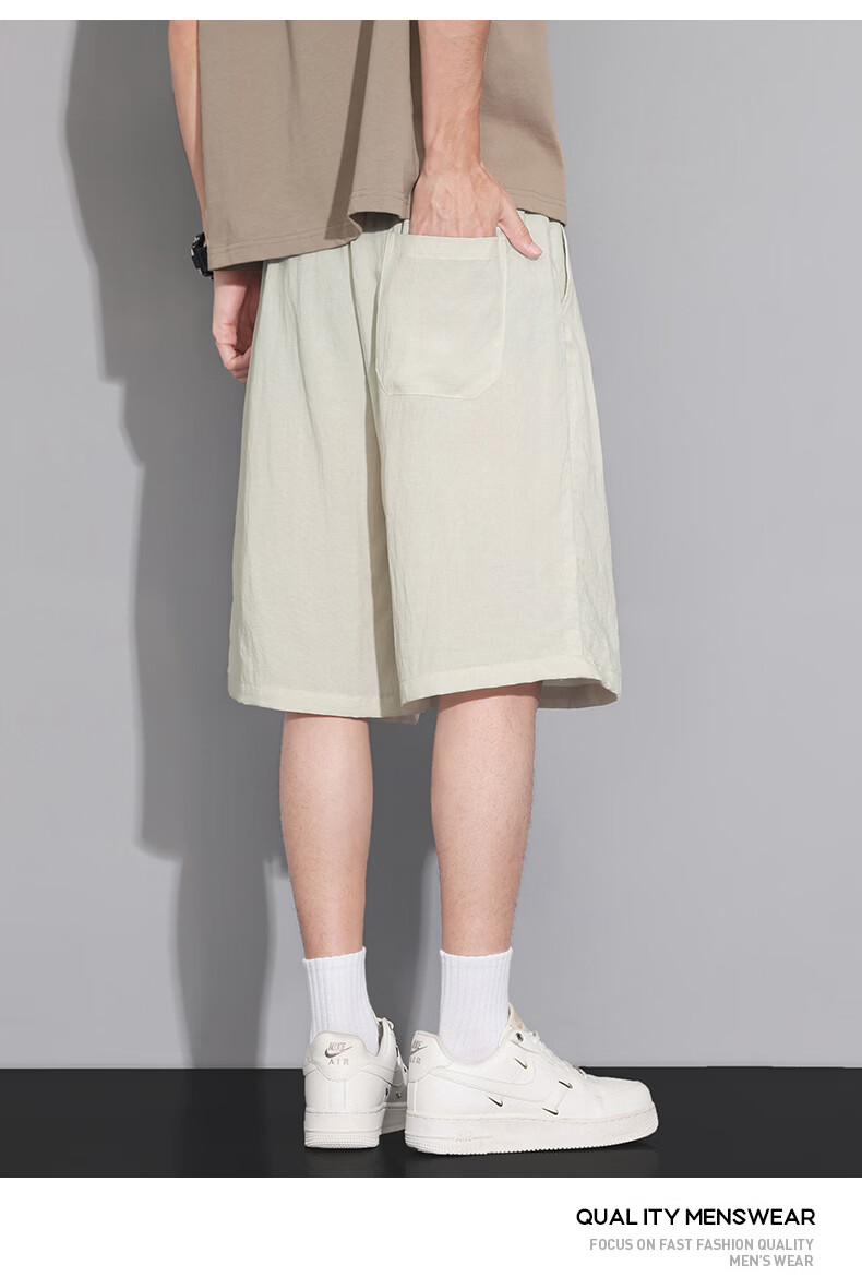 FARUISHI Men's Summer Thin High-End Linen Five-Point Straight-Leg Shorts Plus Size Casual Pants Card 6XL 19