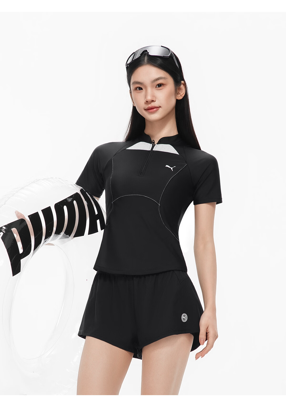 PUMA Women's Two-Piece Swimwear UV Protection High Elasticity Comfortable Durable Casual Beach and Hot Spring Swimsuit 30