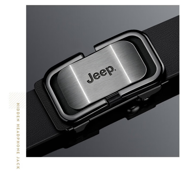 JEEP Men's Genuine Leather Automatic Buckle Toothless Inner-Wear Waist Belt 2026 New Father's Day Gift for Dad 16