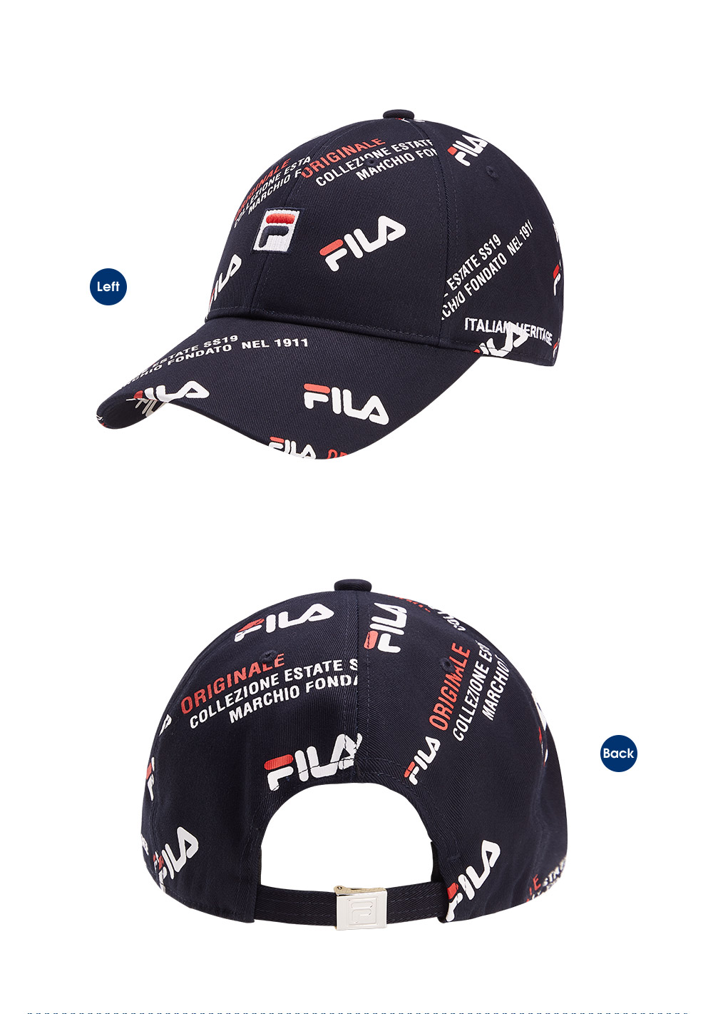 fila 斐乐官方 情侣款棒球帽 夏季新款男女logo满印