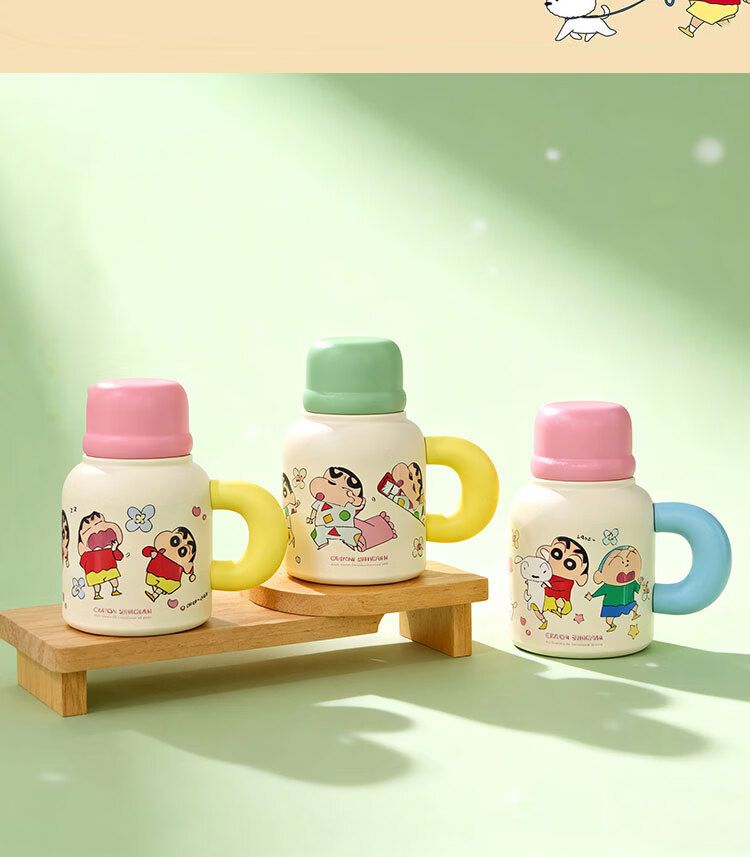 Crayon Shin-chan Kids Insulated Water Bottle Portable 316 Stainless Steel 2026 New Dual Drinking Spout Straw Cup 2