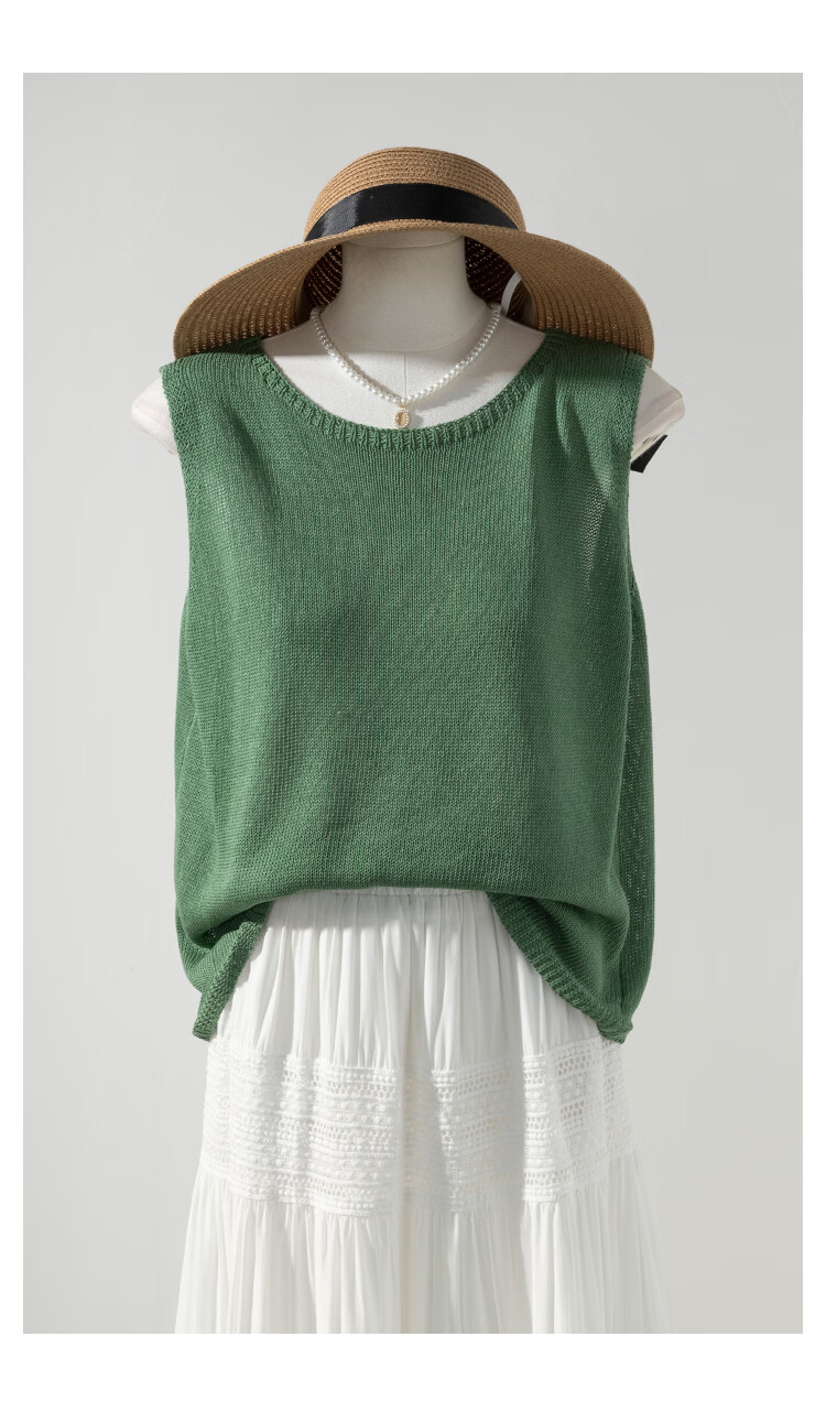 ENC Forest Style Relaxed Fit Vest Soft Brightening High-End Atmosphere Lenzing Tencel Versatile Loose Slimming Sleeveless Top 13