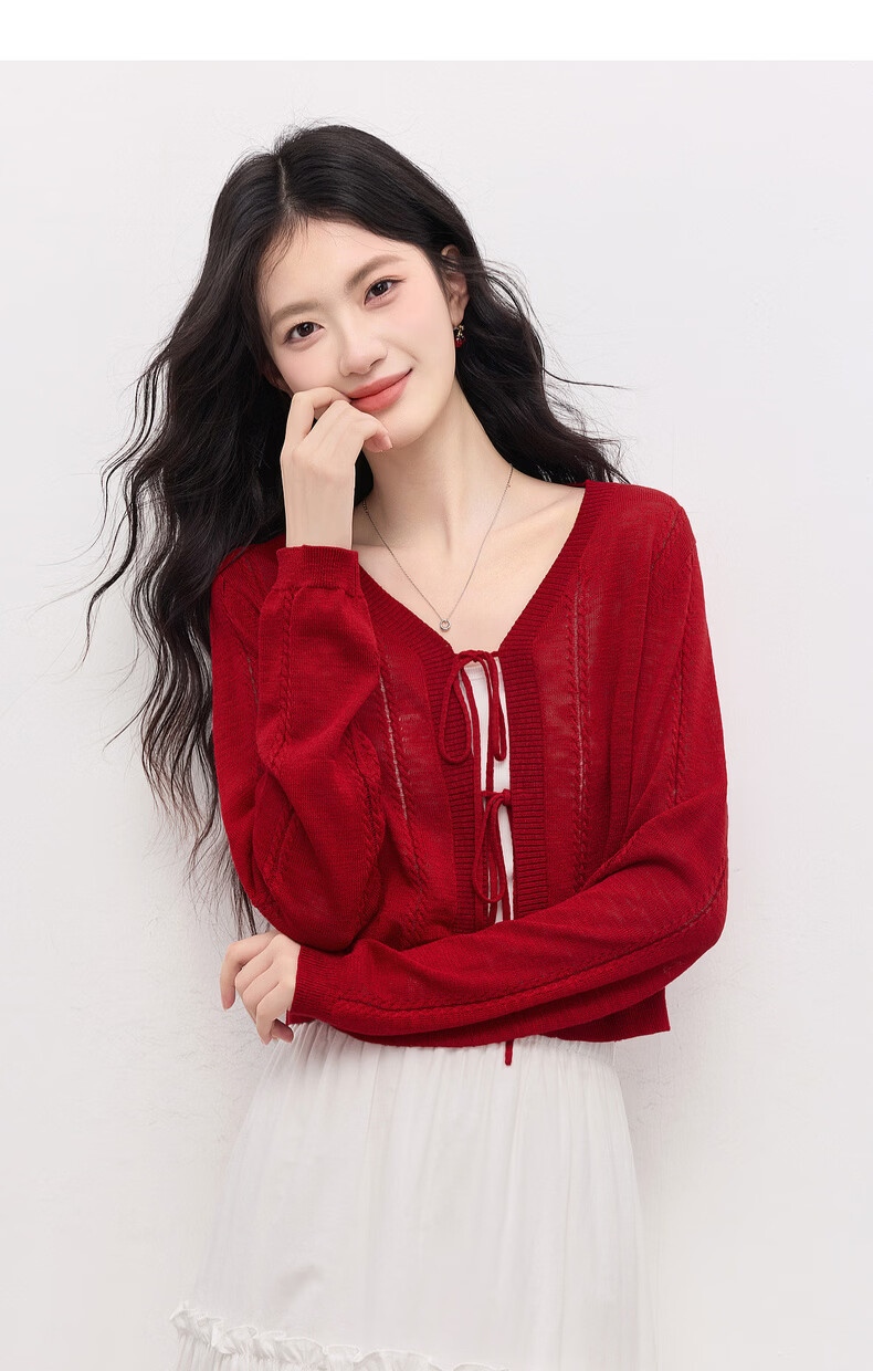 Sllsky Bright Dopamine Style Ice Silk Knit Cardigan Women Summer Thin Long Sleeve Sun Protection Shirt Cover-up 20