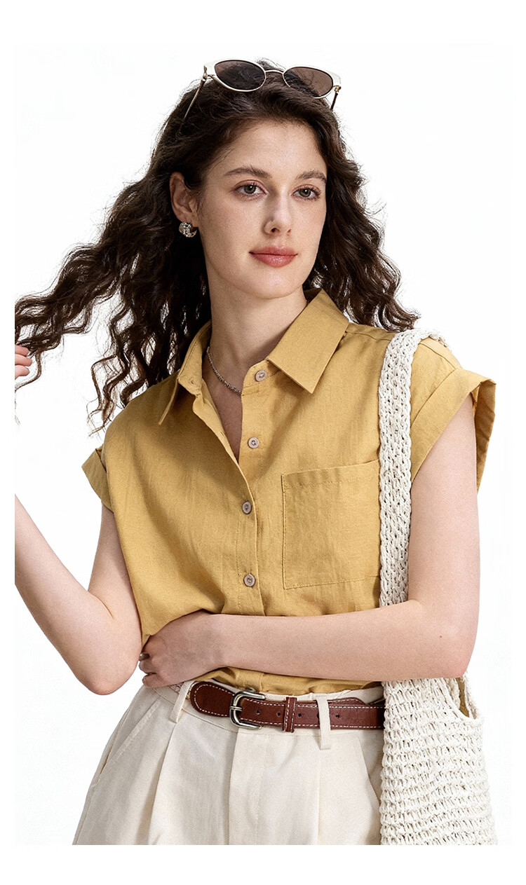 ENC Relaxed Fit Short Sleeve Shirt Gentle Elegant Casual Loose Versatile Women's Summer Slimming Top 19