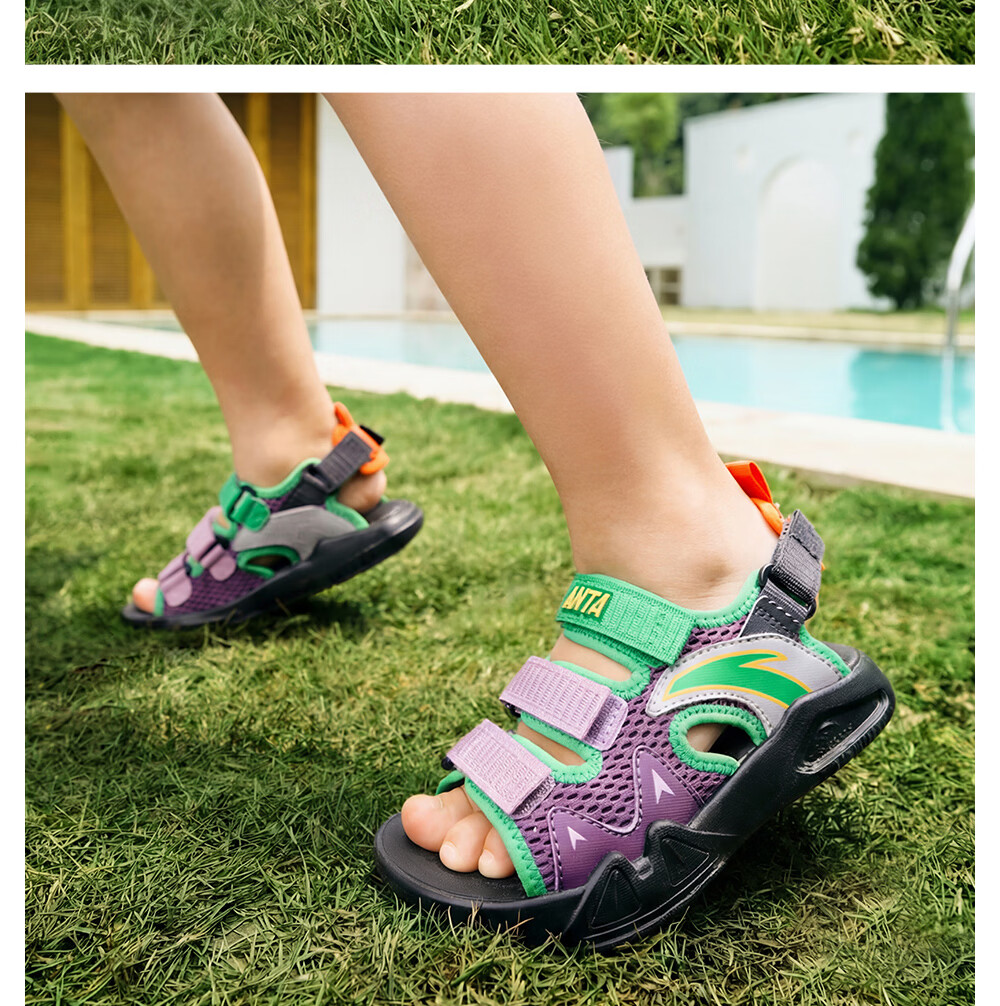 Anta Kids Girls Summer 2026 Breathable Non-Slip Lightweight Open-Toe Sandals A12629942 15