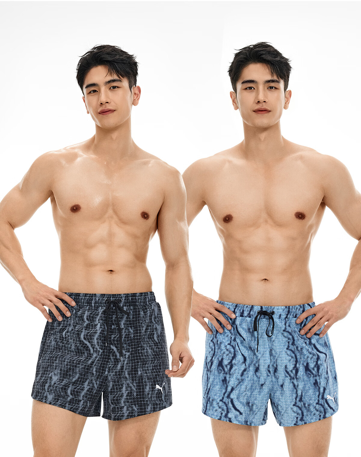 PUMA Men's Two-in-One Quick-Dry Hydrophobic Yarn Sun-Protective Plaid Drawstring Chlorine-Resistant Beach Swim Shorts 5