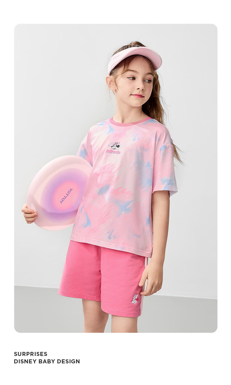 Disney Kids Boys and Girls Sports Set Children's Short Sleeve Two-Piece Summer Casual Outfit Dreamy Blue-Purple Tie-Dye Size 140 27